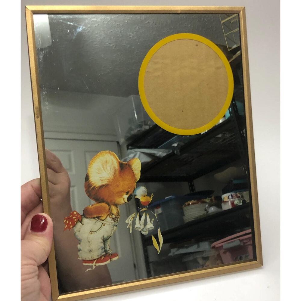 Vintage Koala Bear w/ Bird Mirror Frame Combo Carnival Prize